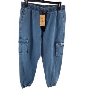 HKS By Boris Womens‎ Pull On Denim Cargo Jogger Jeans Size 30x27 NEW